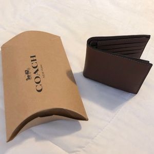 Coach Men's Compact Wallet (Dark Saddle)